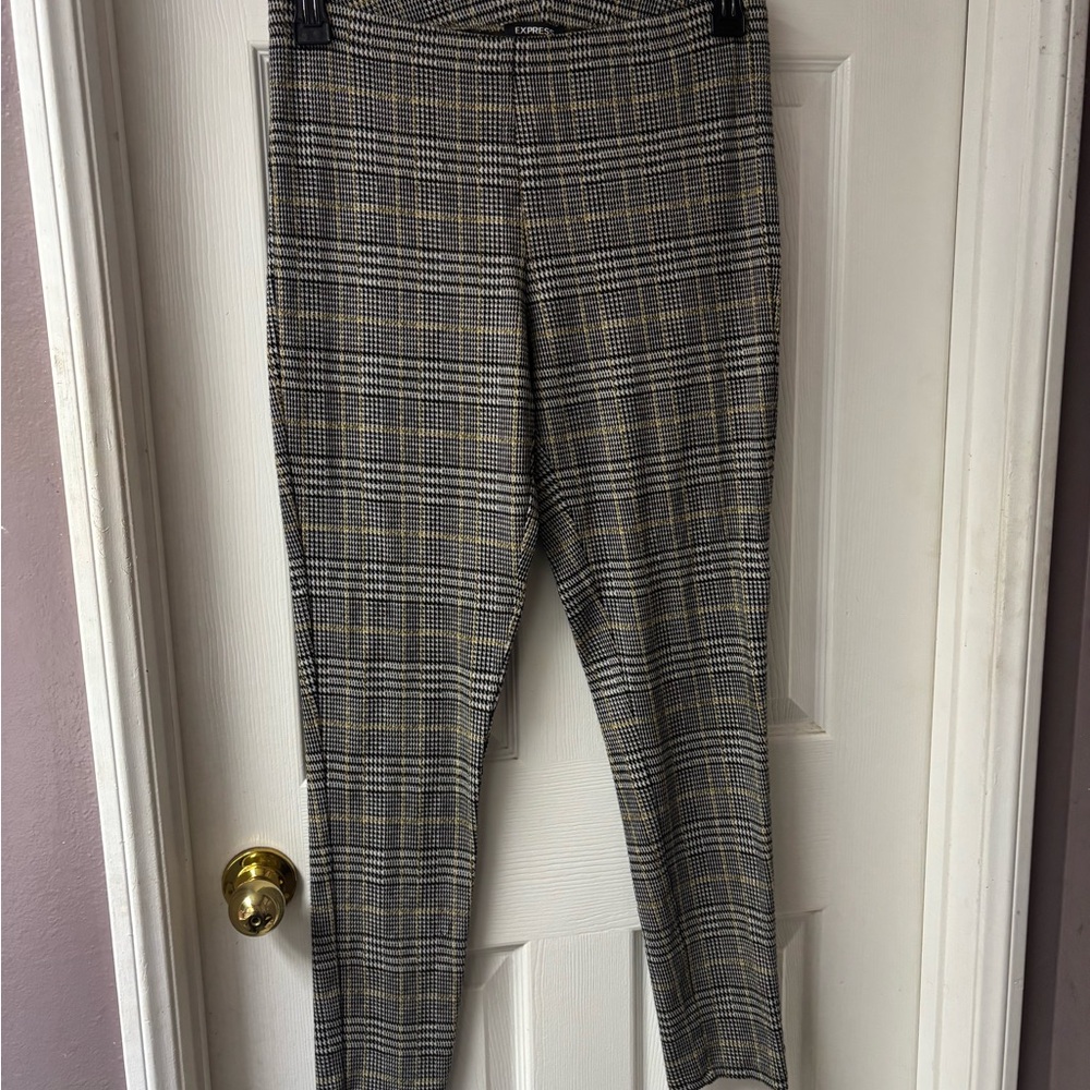 Express Black and White Plaid Pants